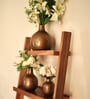 Antique Set of 3 Gold Metal Vase