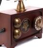 Antique Vintage Unica Brass & Wood Dummy Retro Telephone