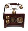 Antique Vintage Unica Brass & Wood Dummy Retro Telephone