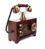 Antique Vintage Unica Brass & Wood Dummy Retro Telephone