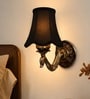 Antique Wall Mounted Lamp with Black Cotton Shade