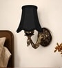 Antique Wall Mounted Lamp with Black Cotton Shade