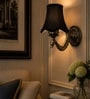 Antique Wall Mounted Lamp with Black Cotton Shade
