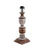 Porco Blue Cotton Shade Night Lamp With Wood Base