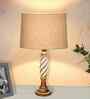 Antique White Twister Wood Table lamp
