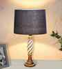 Antique White Twister Wood Table lamp