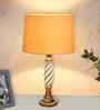 Antique White Twister Wood Table lamp
