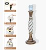 Antique White Twister Wood Table lamp