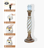 Antique White Twister Wood Table lamp