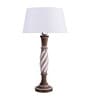 Antique White Twister wooden table lamp with white drum shade