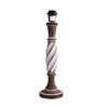 Antique White Twister wooden table lamp with white shade