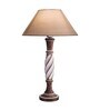 Antique White Twister wooden table lamp with white shade