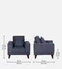Antonio Fabric 1 Seater Sofa In Navy Blue Colour