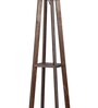 Dhalai Orange Fabric Shade Shelf Floor Lamp With Wood Base