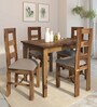 Anzio Sheesham Wood 4 Seater Dining Set In Scratch Resistant Rustic Teak Finish