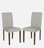 Aoki Solid Wood Dining Chair in Cocoa Cream Finish, Set of 2