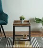 Aoric Metal End Table in Black And Brown Colour