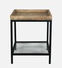 Aoric Metal End Table in Black And Brown Colour