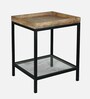 Aoric Metal End Table in Black And Brown Colour