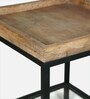 Aoric Metal End Table in Black And Brown Colour