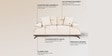 Apex Fabric 2 Seater Sofa with Adjustable Backrest  in Beige Colour