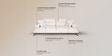 Apex Fabric 3 Seater Sofa with Adjustable Backrest  in Beige Colour