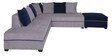 Apollo LHS Sectional Sofa with Ottoman in Grey & Blue Colour