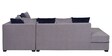 Apollo LHS Sectional Sofa with Ottoman in Grey & Blue Colour