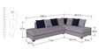 Apollo LHS Sectional Sofa with Ottoman in Grey & Blue Colour