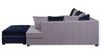 Apollo LHS Sectional Sofa with Ottoman in Grey & Blue Colour
