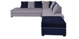 Apollo LHS Sectional Sofa with Ottoman in Grey & Blue Colour