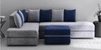 Apollo RHS Sectional Sofa with Ottoman in Grey & Blue Colour