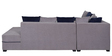 Apollo RHS Sectional Sofa with Ottoman in Grey & Blue Colour