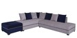 Apollo RHS Sectional Sofa with Ottoman in Grey & Blue Colour
