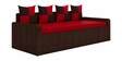 Apollo Pull-Out Sofa Cum Bed with Mattress in Red Colour