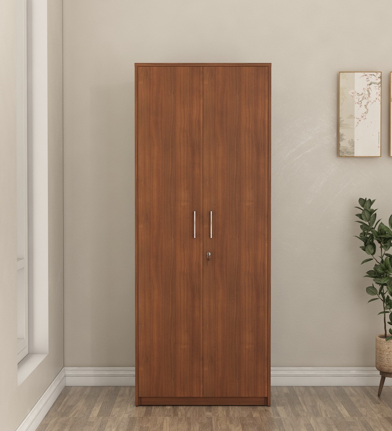 Apex 2 Door Wardrobe In Walnut Rigato Finish