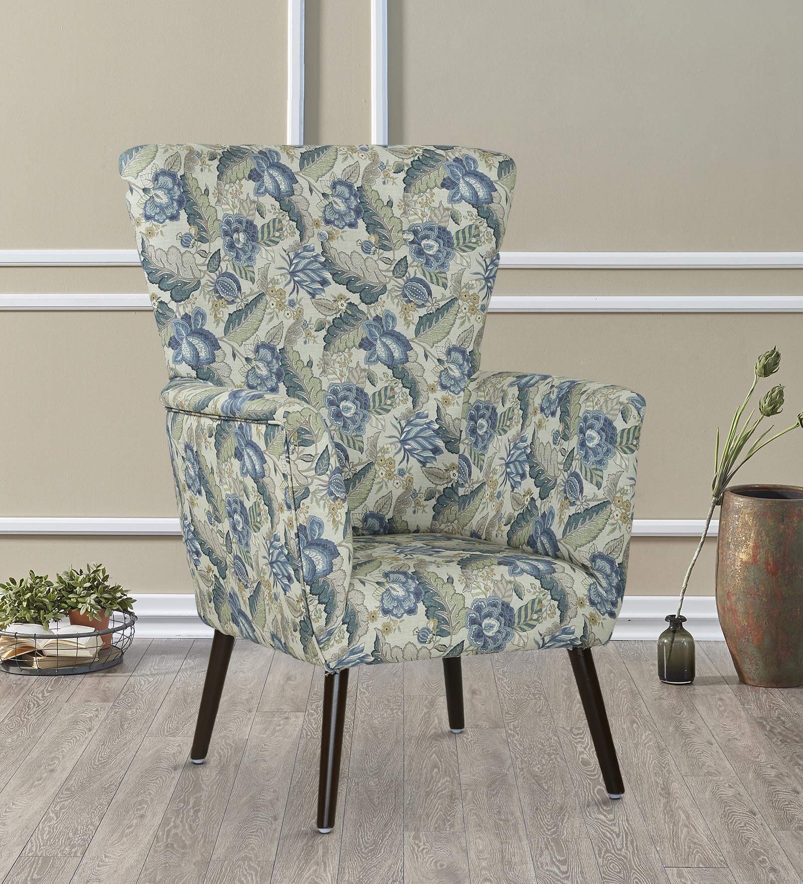 Apollo Fabric Wing Chair in Multiprint Colour