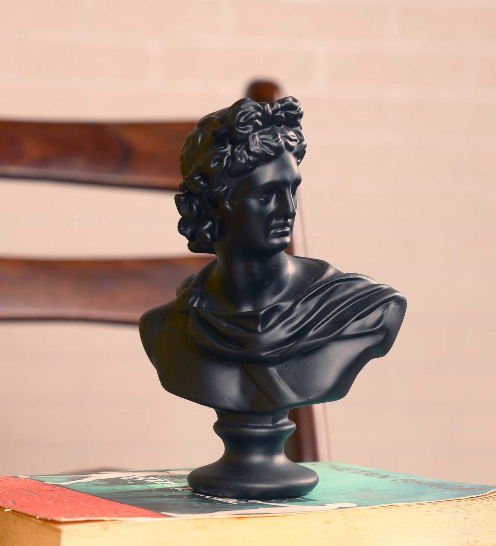 Apollo Greek Statue Resin Artefact (Black)