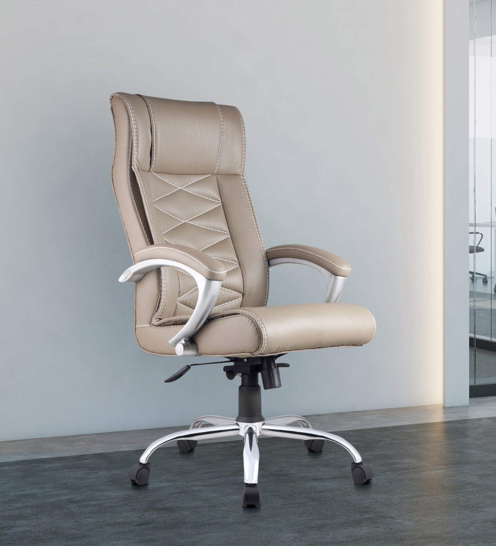 Apollo Leatherette Executive Chair in Grey Colour Apollo Leatherette Executive Chair in Grey Colour