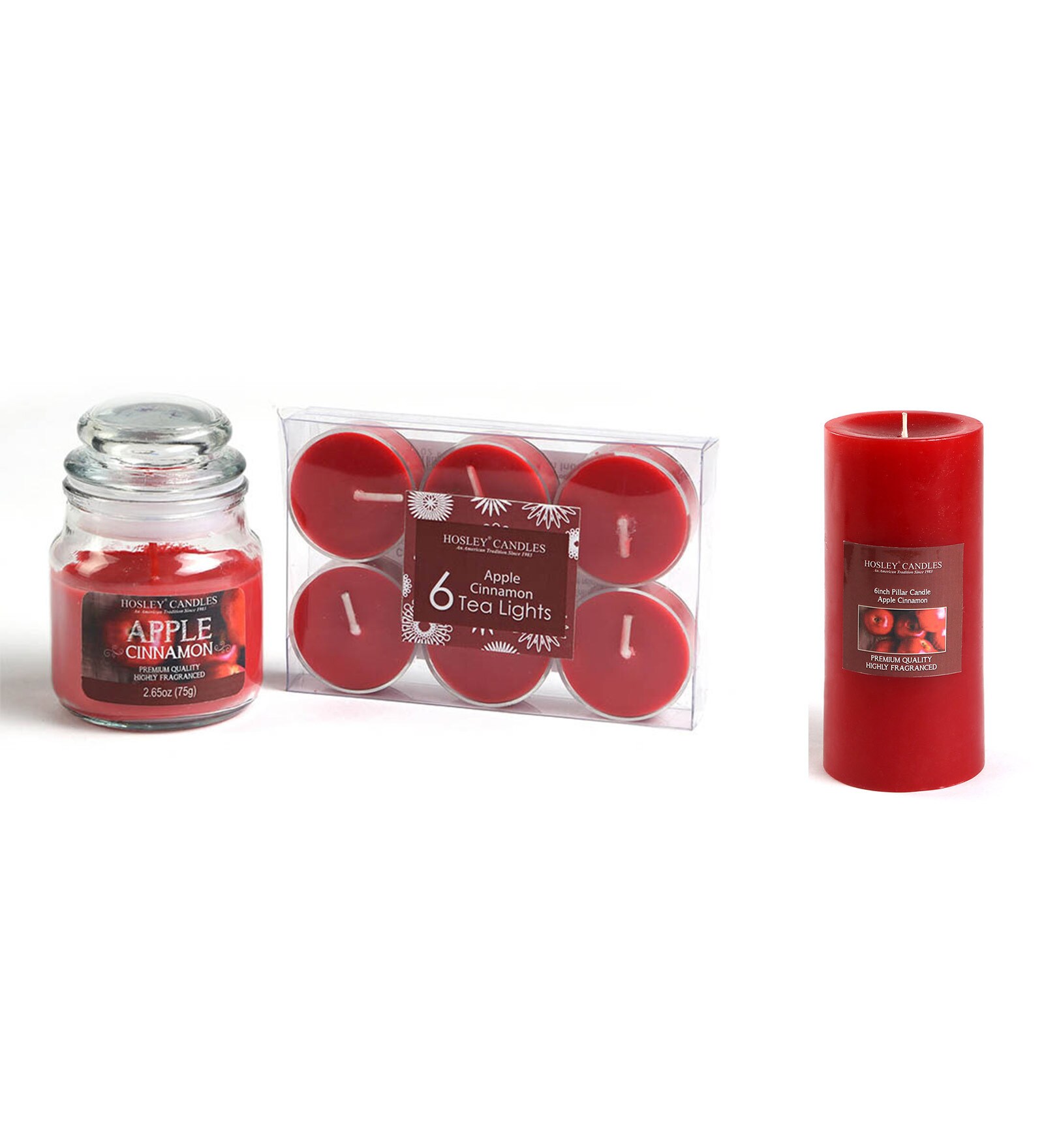 Apple Cinnamon Aroma Set of 7 Scented Candles