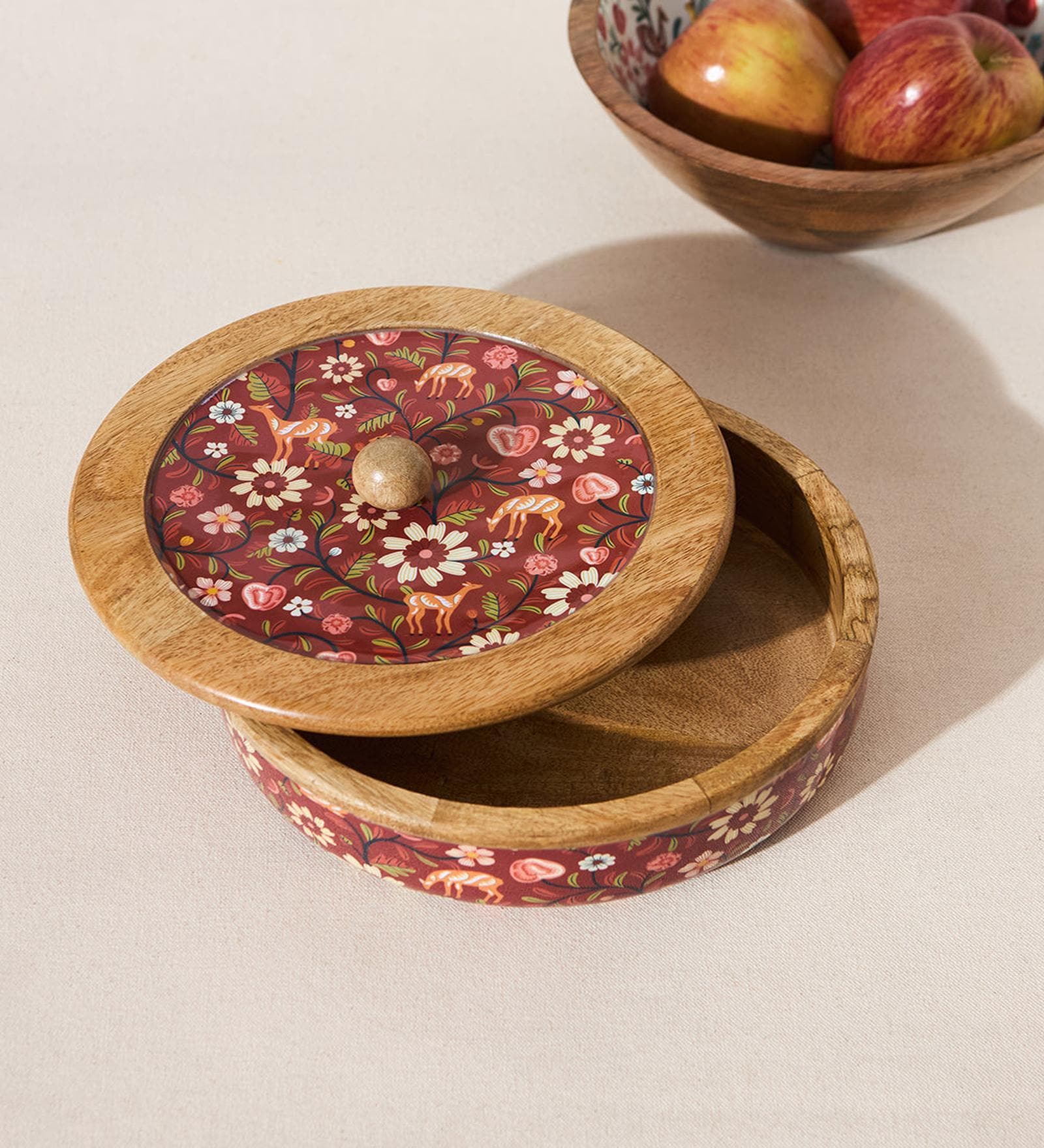 Apple Orchards Wooden Roti Box | Kashmir Trails