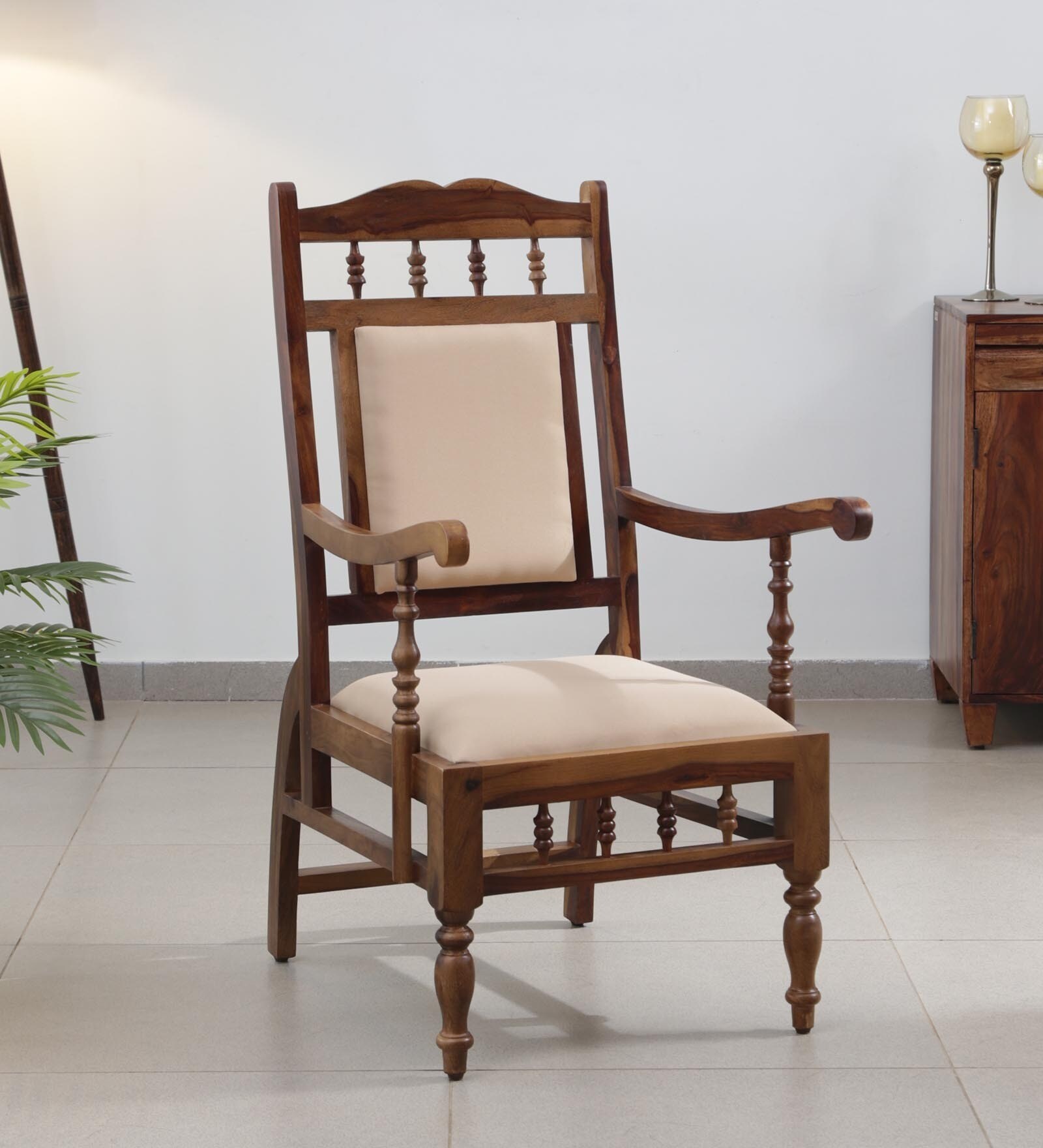 Appleby Sheesham Wood Arm Chair In Provincial Teak Finish