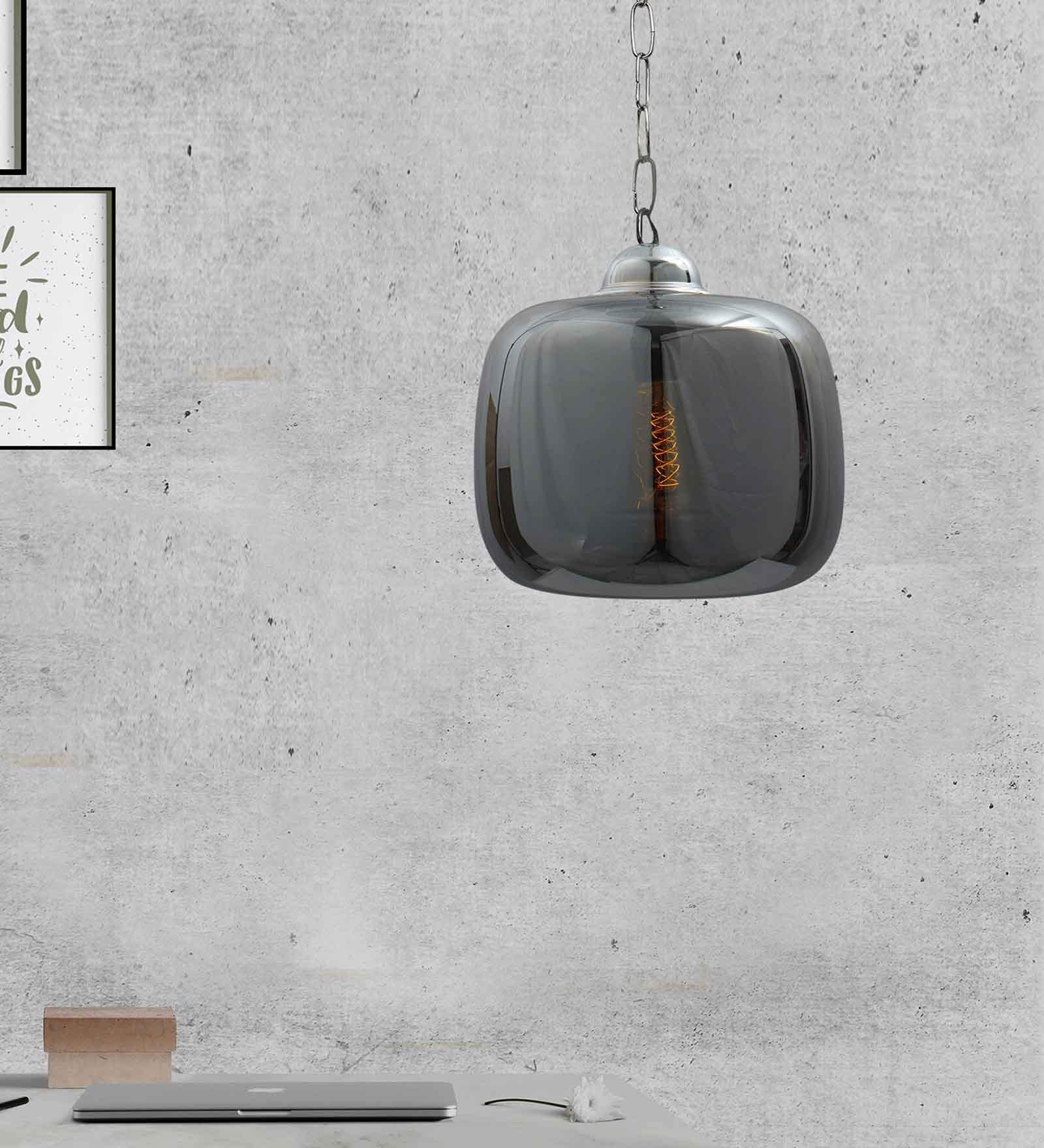 Ebenezer Appleton Black Glass Hanging Light