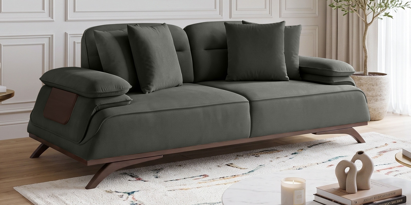 Apex Fabric 2 Seater Sofa with Adjustable Backrest in Grey Colour Apex Fabric 2 Seater Sofa with Adjustable Backrest in Grey Colour