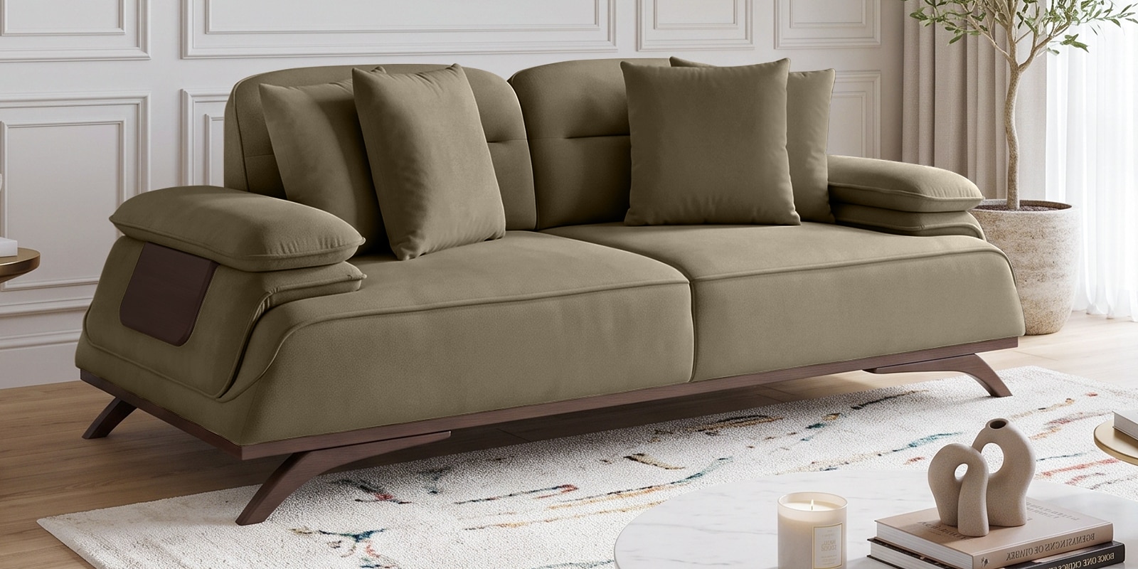 Apex Fabric 2 Seater Sofa with Adjustable Backrest in Taupe Colour Apex Fabric 2 Seater Sofa with Adjustable Backrest in Taupe Colour