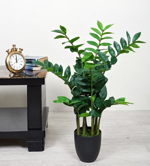 Green Fabric Artificial Emerald Palm Plant with Pot