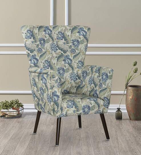Apollo Fabric Wing Chair in Multiprint Colour
