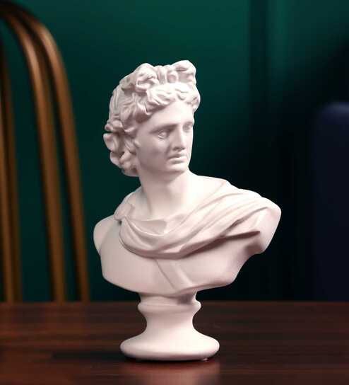 Apollo Greek Statue Resin Artefact in White