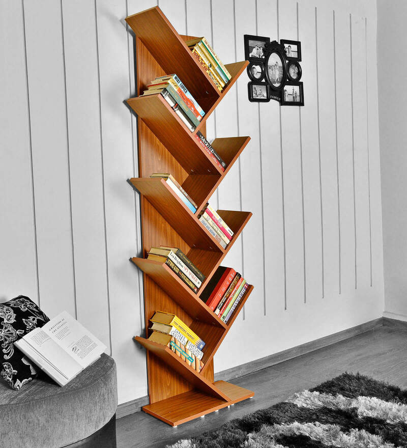 Buy April Book Shelf in Walnut Finish by Home Wud Online Contemporary