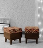 Baro Solid Seating Stool (Set Of 2) In Walnut Finish